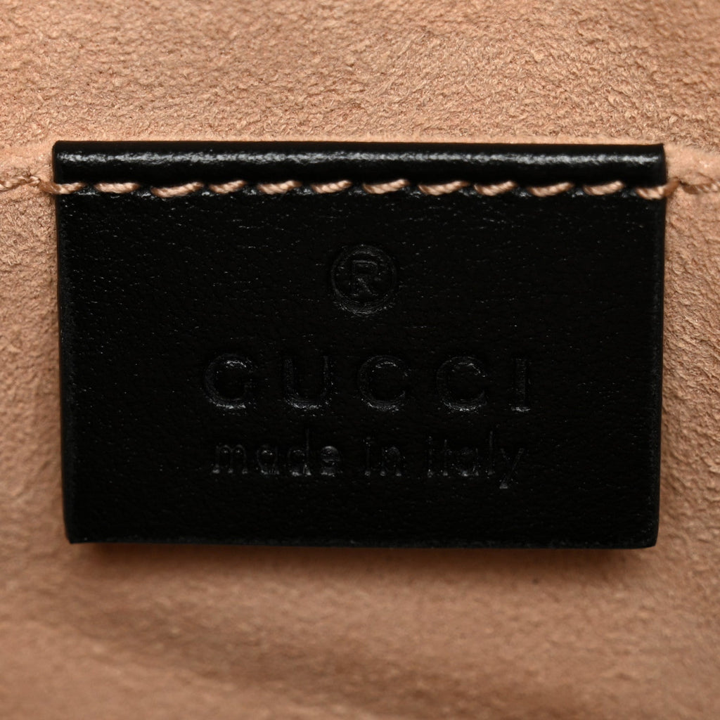 Calfskin Matelasse Mini GG Marmont Chain Shoulder Bag Black