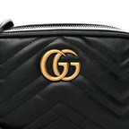 Calfskin Matelasse Mini GG Marmont Chain Shoulder Bag Black