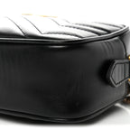 Calfskin Matelasse Mini GG Marmont Chain Shoulder Bag Black