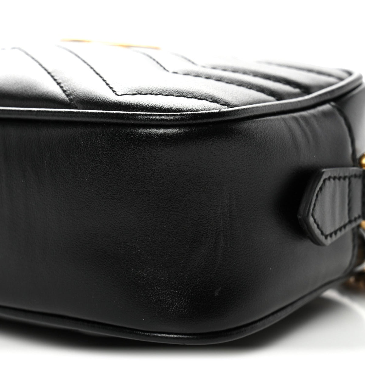 Calfskin Matelasse Mini GG Marmont Chain Shoulder Bag Black