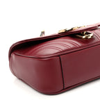 Calfskin Matelasse Mini GG Marmont Shoulder Bag Rosso Ancora