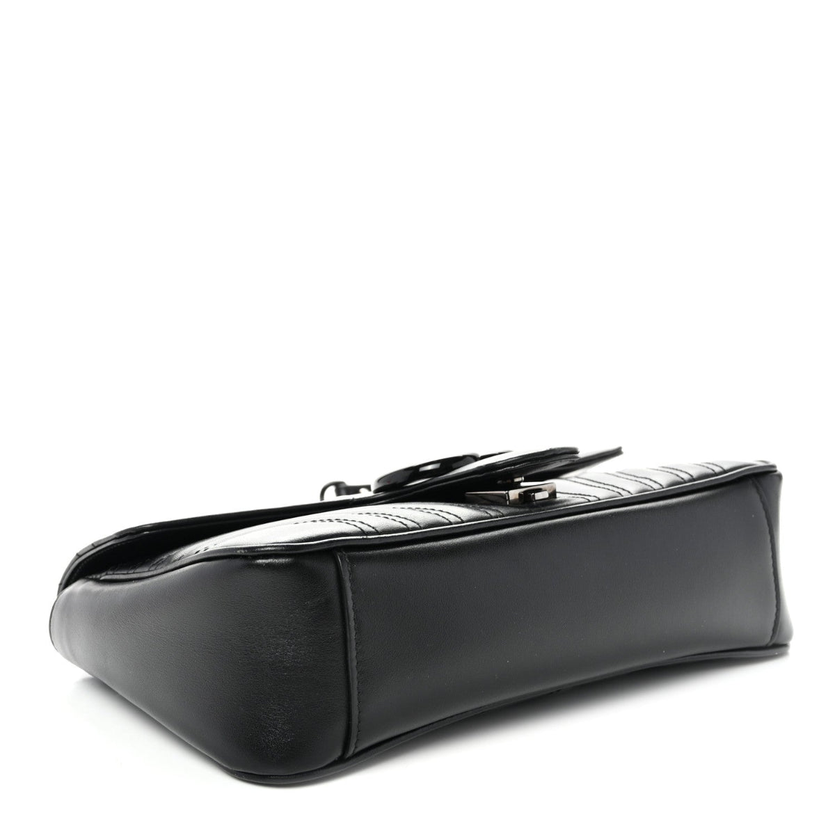 Calfskin Matelasse Monochrome Small GG Marmont Shoulder Bag Black