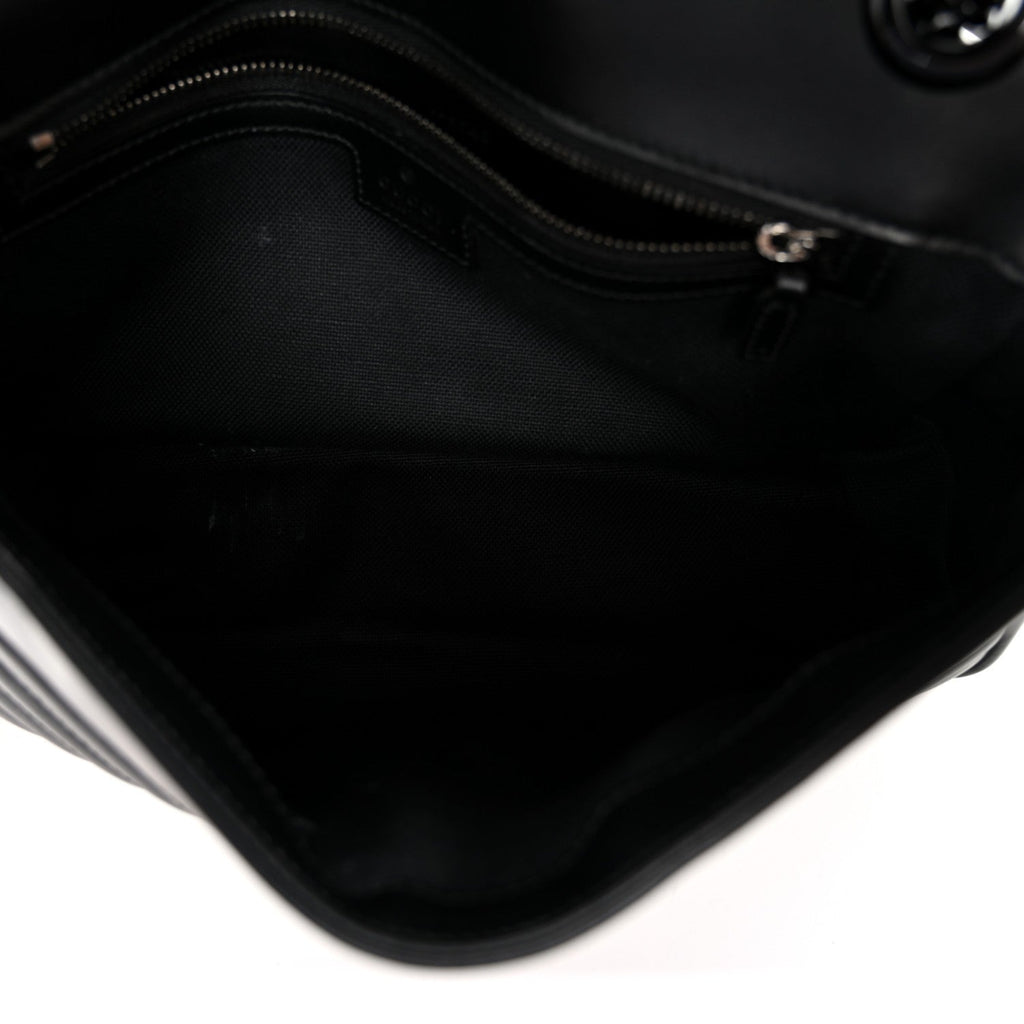 Calfskin Matelasse Monochrome Small GG Marmont Shoulder Bag Black