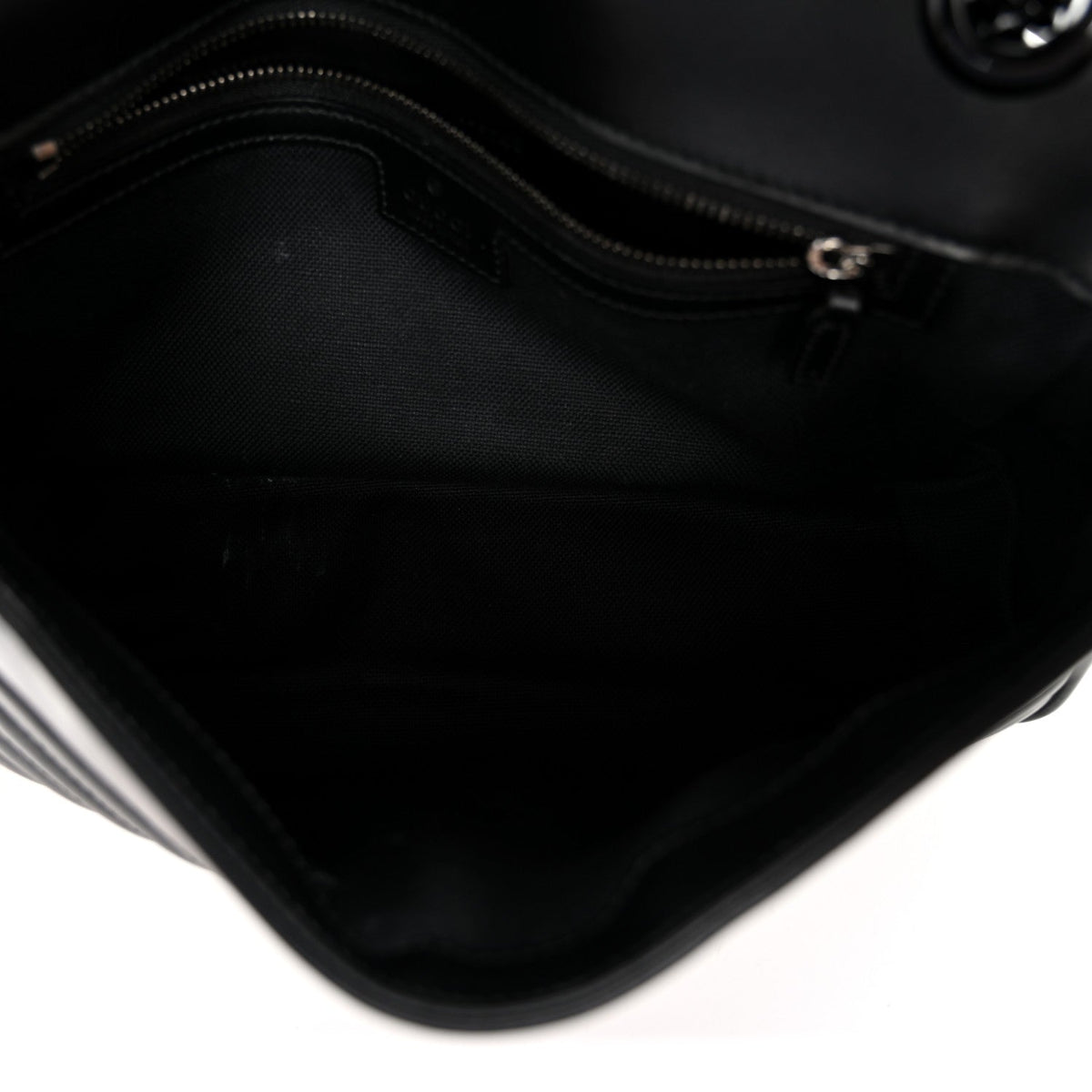 Calfskin Matelasse Monochrome Small GG Marmont Shoulder Bag Black