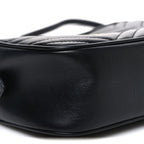Calfskin Matelasse Small GG Marmont Chain Shoulder Bag Black