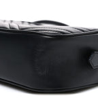 Calfskin Matelasse Small GG Marmont Chain Shoulder Bag Black