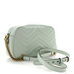 Calfskin Matelasse Small GG Marmont Chain Shoulder Bag Salvy Green