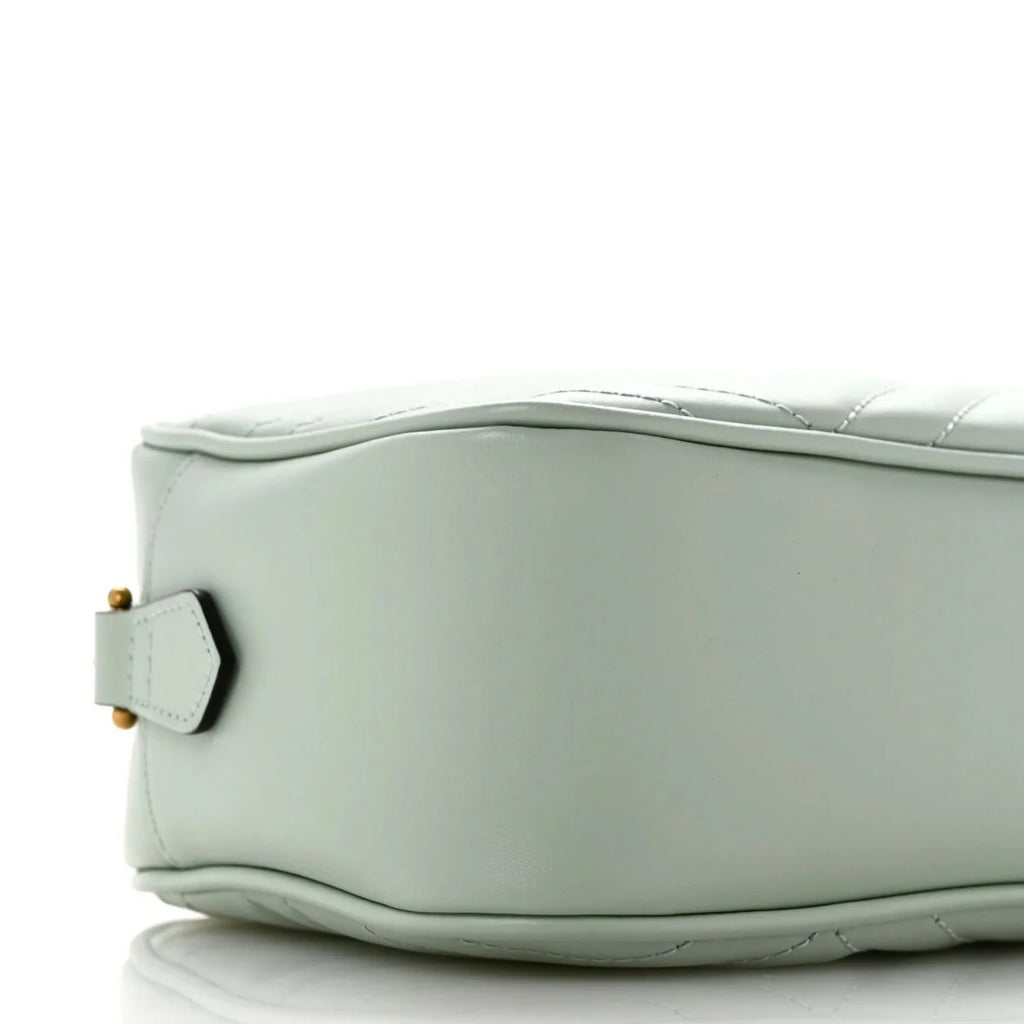 Calfskin Matelasse Small GG Marmont Chain Shoulder Bag Salvy Green