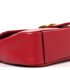 Calfskin Matelasse Small GG Marmont Shoulder Bag Hibiscus Red
