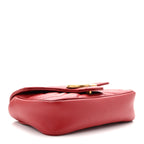 Calfskin Matelasse Super Mini GG Marmont Shoulder Bag Hibiscus Red