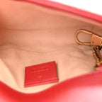 Calfskin Matelasse Super Mini GG Marmont Shoulder Bag Hibiscus Red