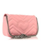 Calfskin Matelasse Super Mini Gg Marmont Shoulder Bag Wild Rose