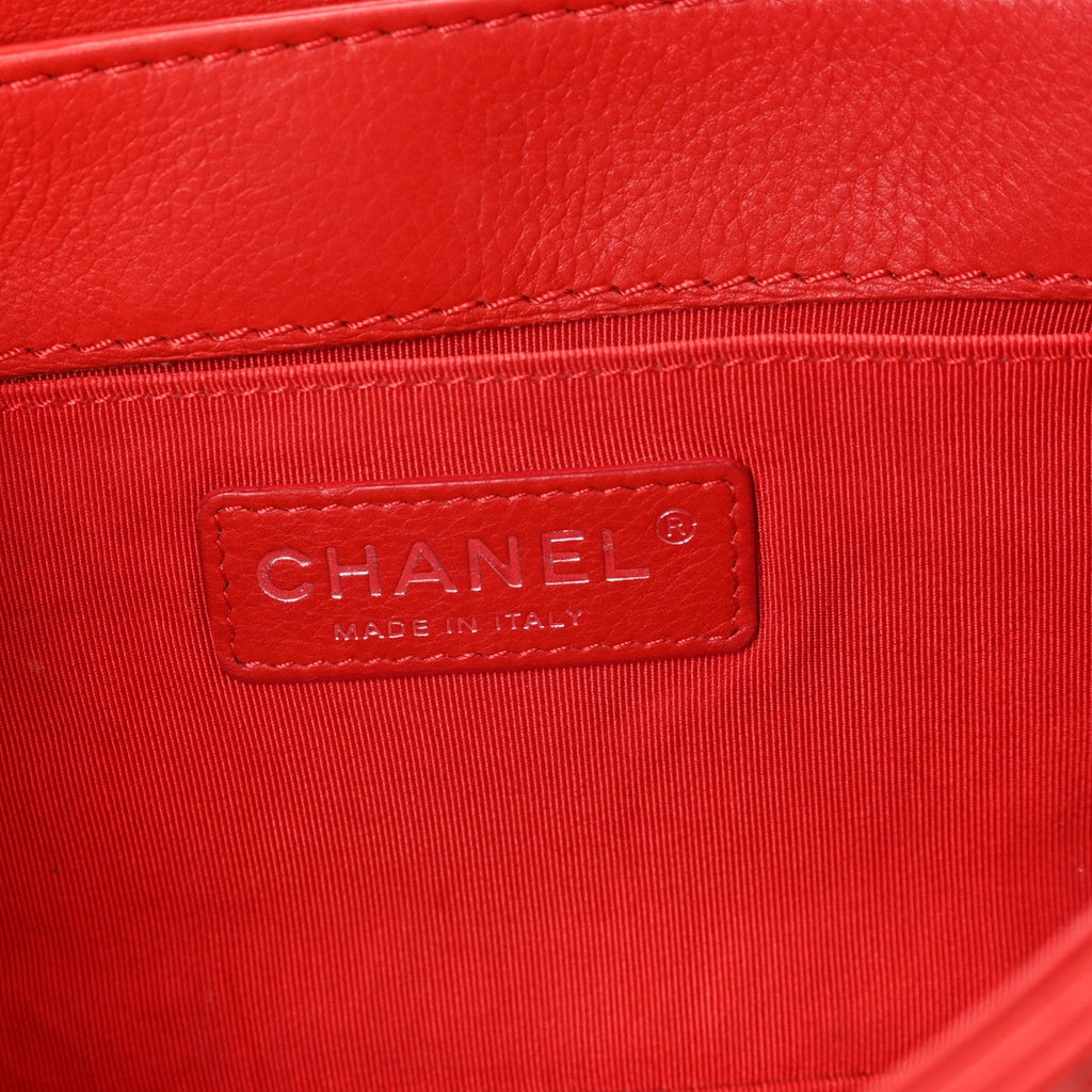 Calfskin Medium Boy Reverso Flap Red