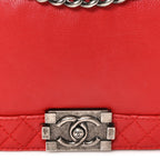 Calfskin Medium Boy Reverso Flap Red