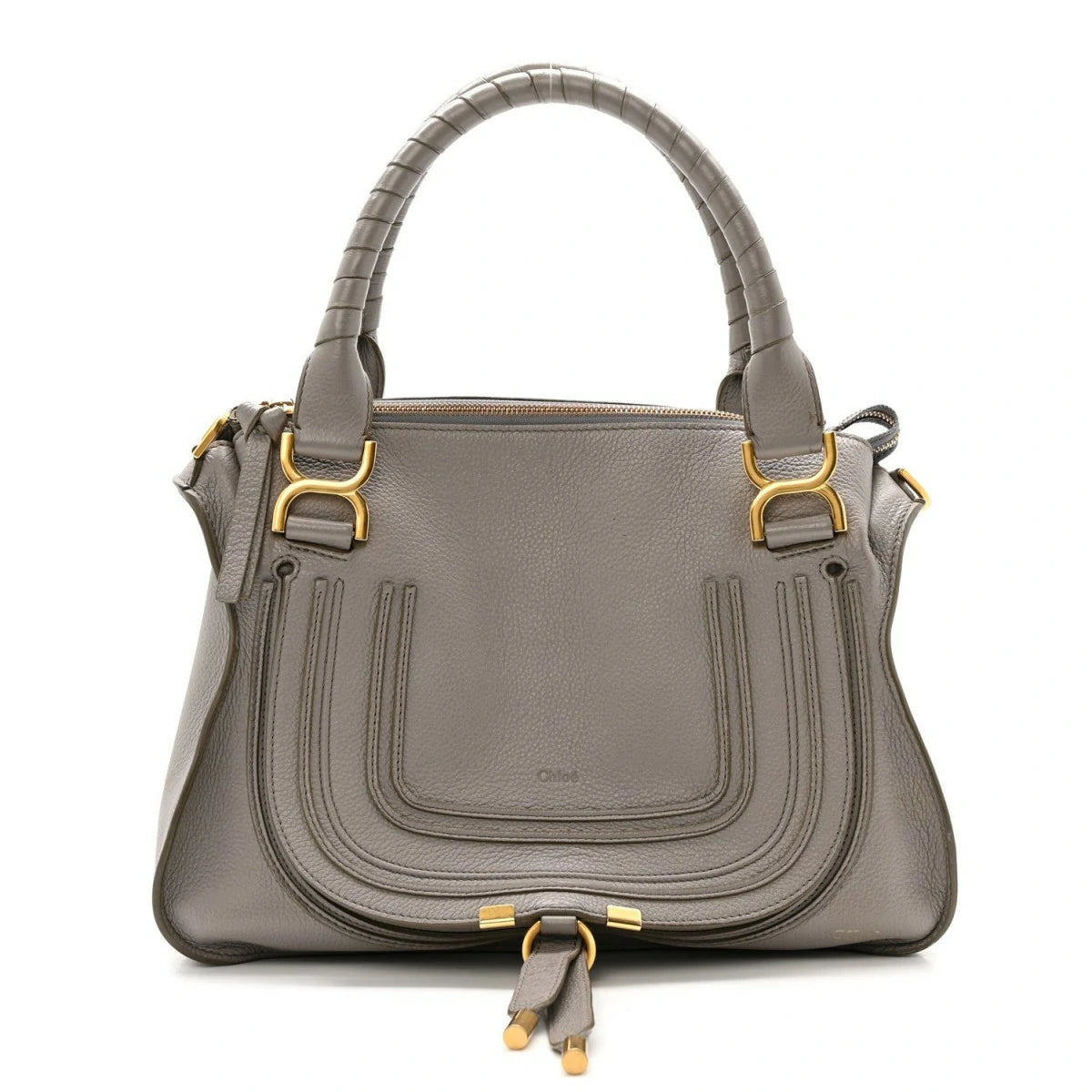 Calfskin Medium Marcie Satchel Cashmere Grey