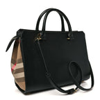 Calfskin Mega Check Small Banwell Tote Black