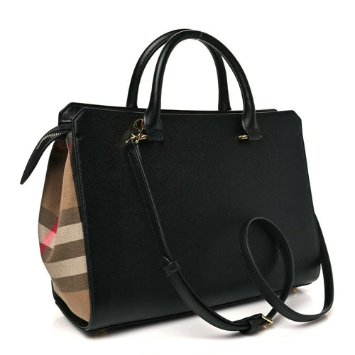 Calfskin Mega Check Small Banwell Tote Black