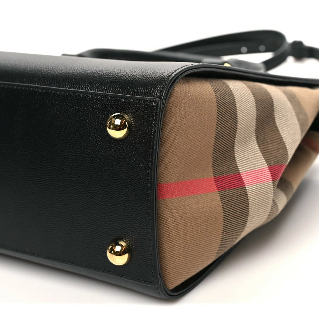 Calfskin Mega Check Small Banwell Tote Black