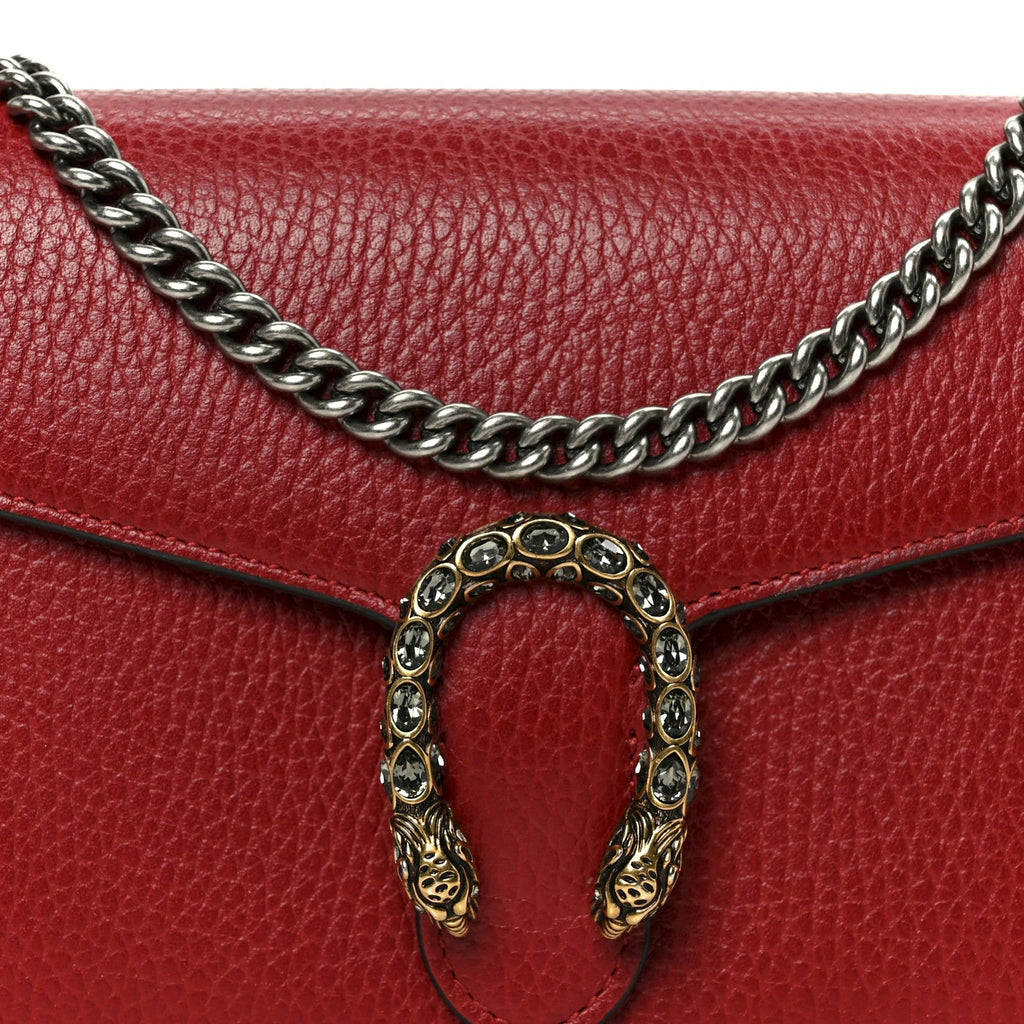Calfskin Mini Dionysus Chain Wallet Hibiscus Red