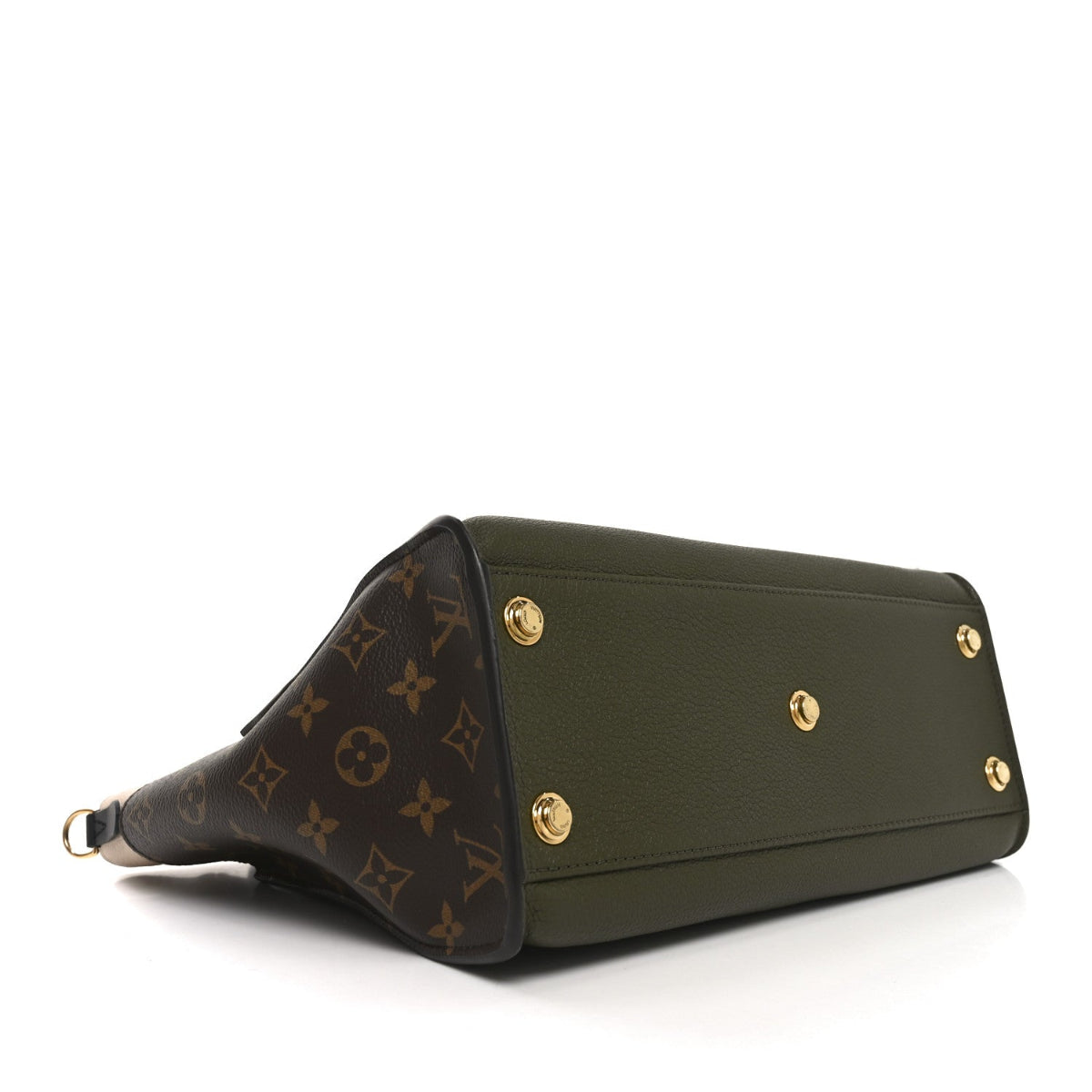 Calfskin Monogram On My Side MM Laurier Green Toffee Latte Beige