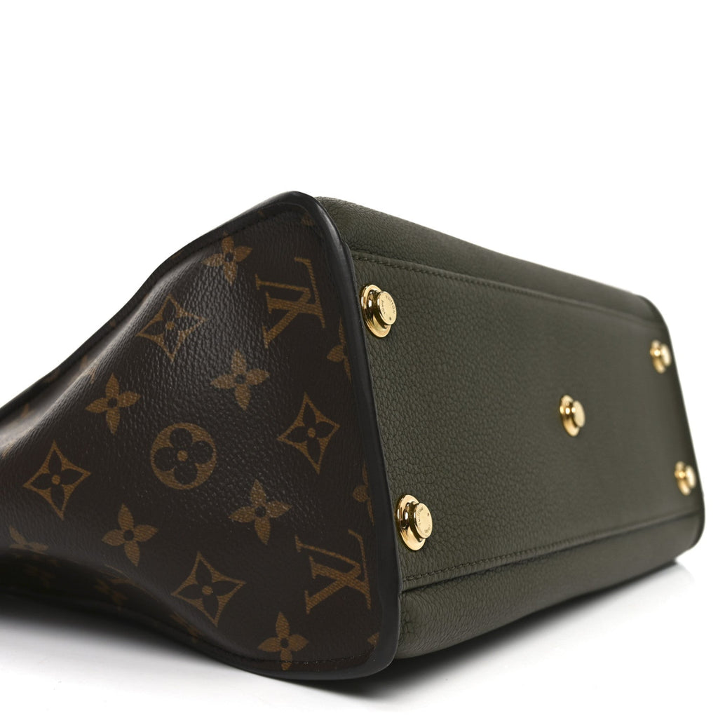 Calfskin Monogram On My Side MM Laurier Green Toffee Latte Beige