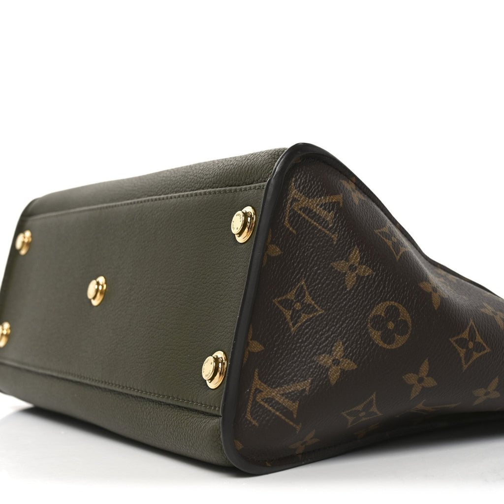 Calfskin Monogram On My Side MM Laurier Green Toffee Latte Beige
