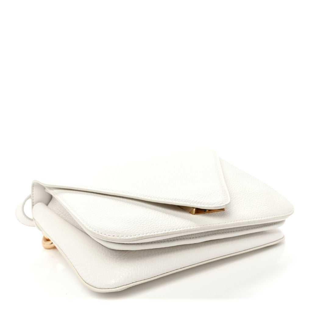 Calfskin Mount Envelope Bag White