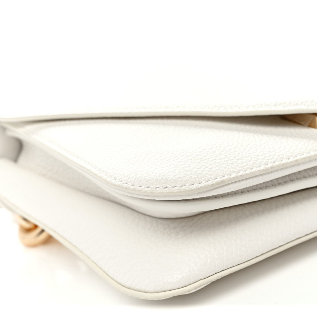 Calfskin Mount Envelope Bag White