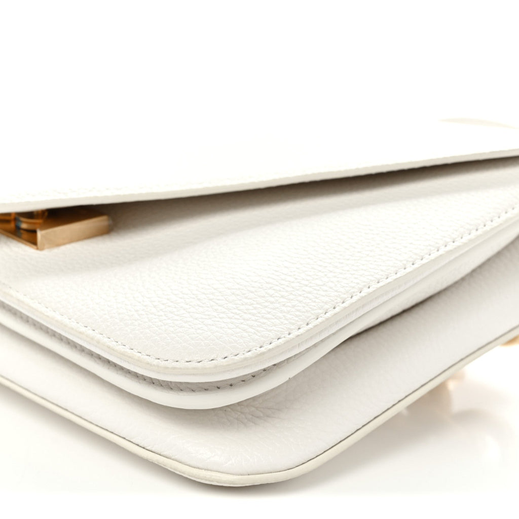 Calfskin Mount Envelope Bag White