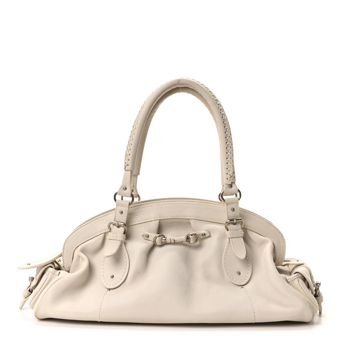 Calfskin My Dior Frame Pocket Satchel White