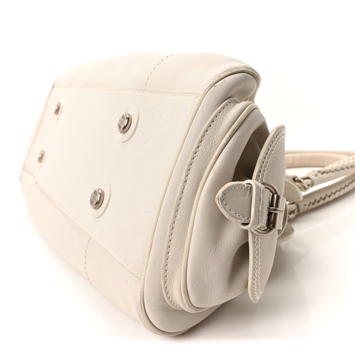 Calfskin My Dior Frame Pocket Satchel White