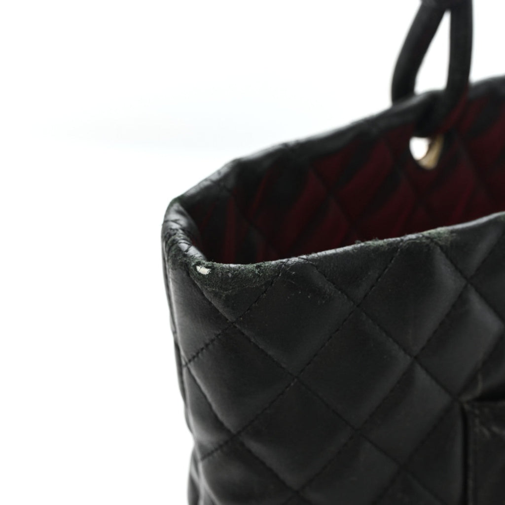 Calfskin Quilted Large Cambon Tote Black