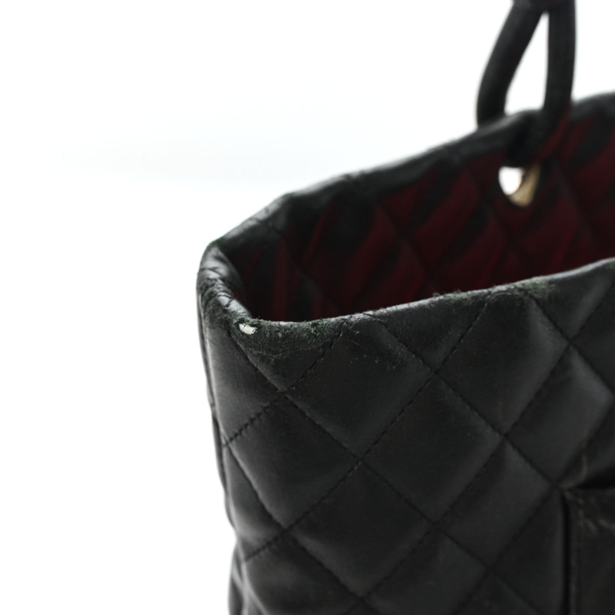 Calfskin Quilted Large Cambon Tote Black