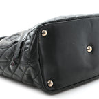 Calfskin Quilted Large Cambon Tote Black