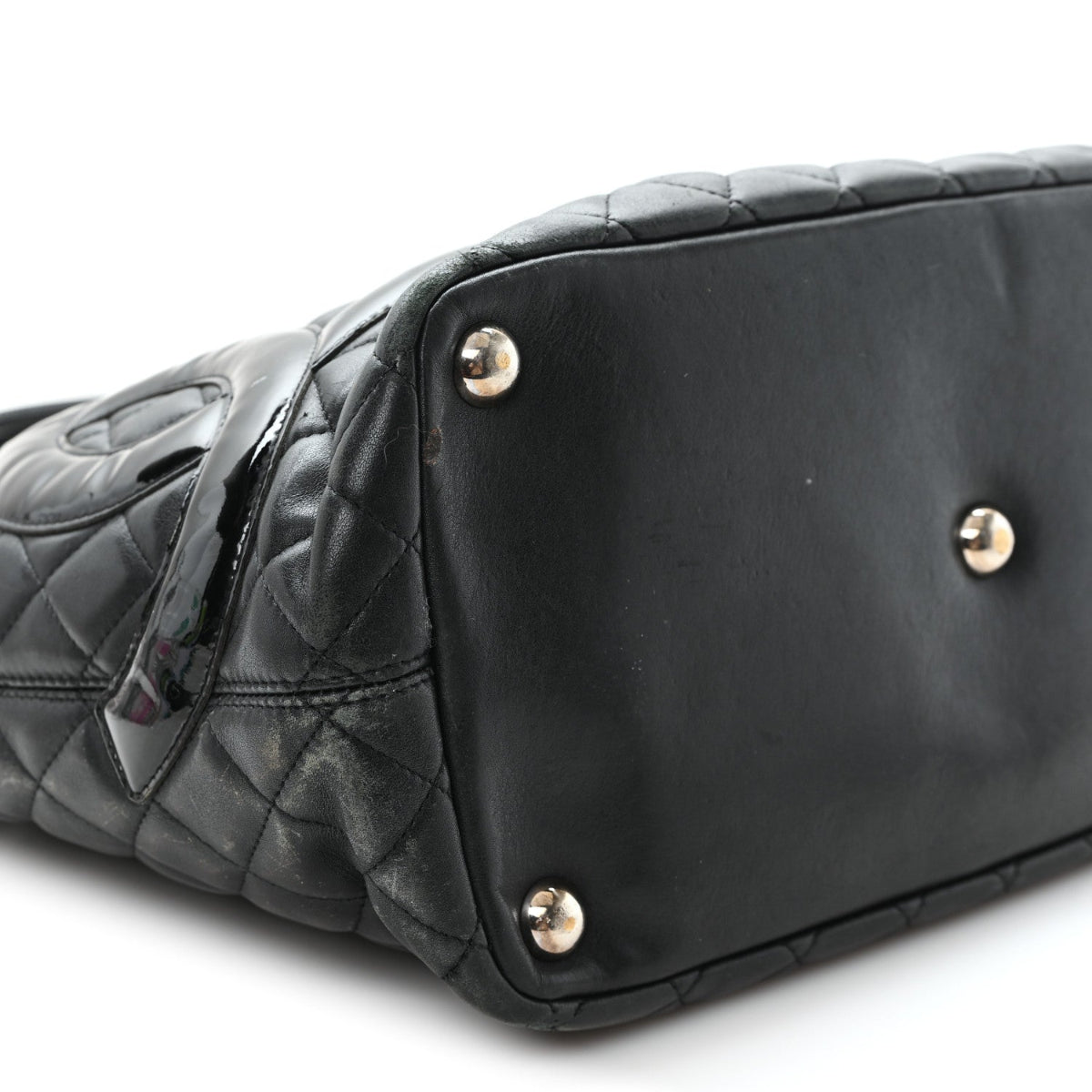 Calfskin Quilted Large Cambon Tote Black