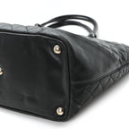 Calfskin Quilted Large Cambon Tote Black
