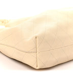 Calfskin Quilted Maxi Hobo Beige