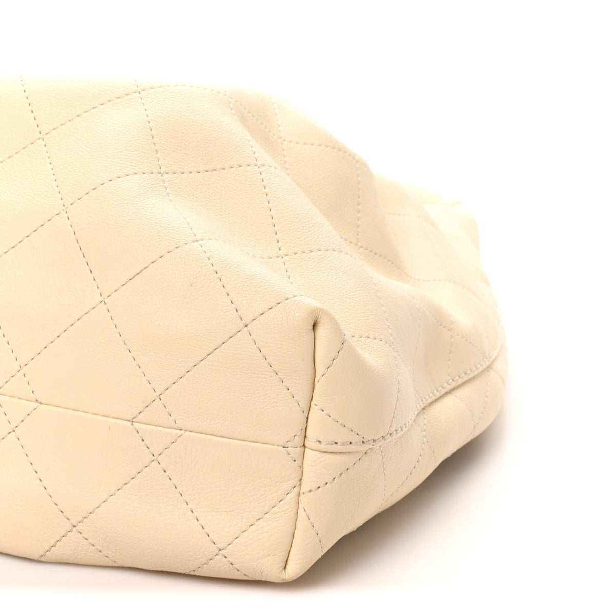 Calfskin Quilted Maxi Hobo Beige