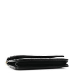 Calfskin Quilted Maxi Pearl Wallet On Chain WOC Black