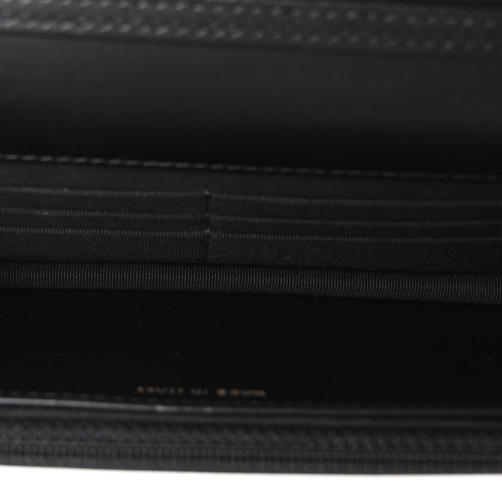 Calfskin Quilted Maxi Pearl Wallet On Chain WOC Black