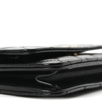 Calfskin Quilted Maxi Pearl Wallet On Chain WOC Black