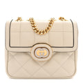 Calfskin Quilted Mini Deco Shoulder Bag Mystic White