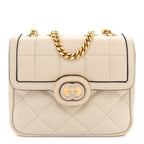 Calfskin Quilted Mini Deco Shoulder Bag Mystic White