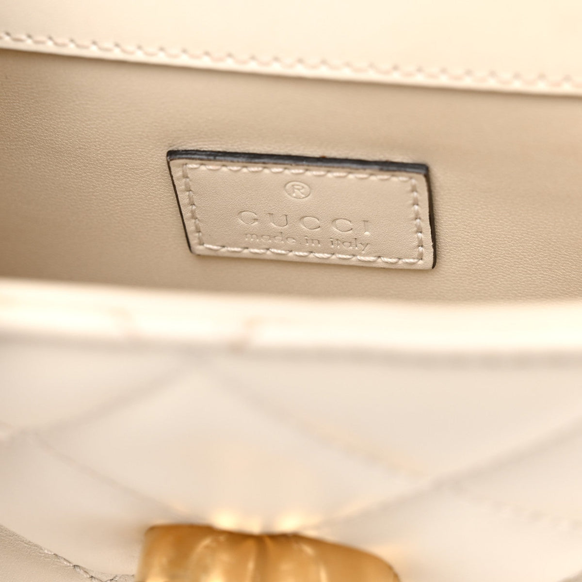 Calfskin Quilted Mini Deco Shoulder Bag Mystic White