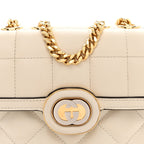 Calfskin Quilted Mini Deco Shoulder Bag Mystic White
