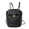 Calfskin Quilted Mini Urban Spirit Backpack Black