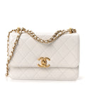 Calfskin Quilted Perfect Fit Flap White