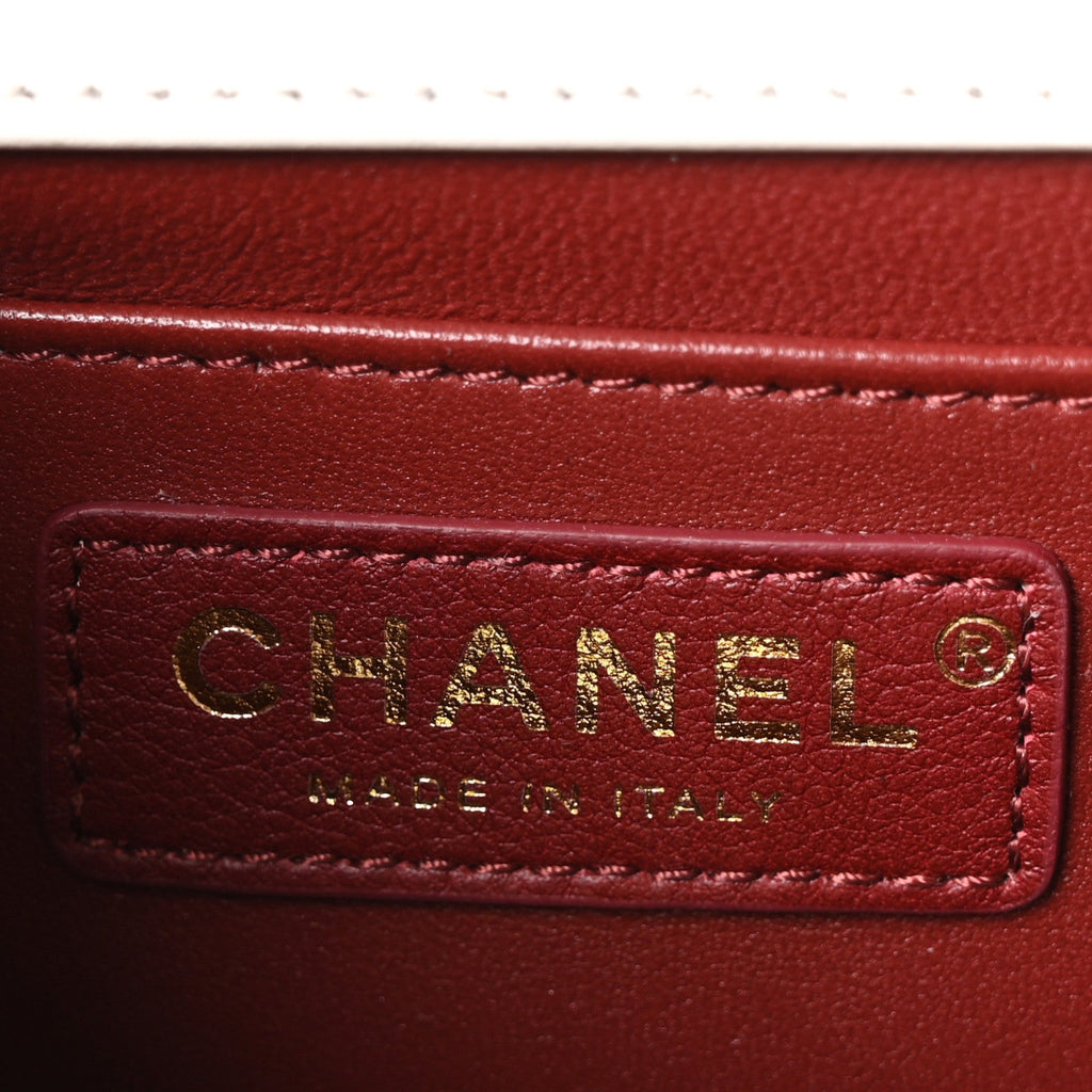 Calfskin Quilted Perfect Fit Flap White