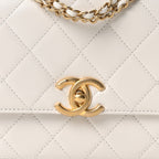 Calfskin Quilted Perfect Fit Flap White