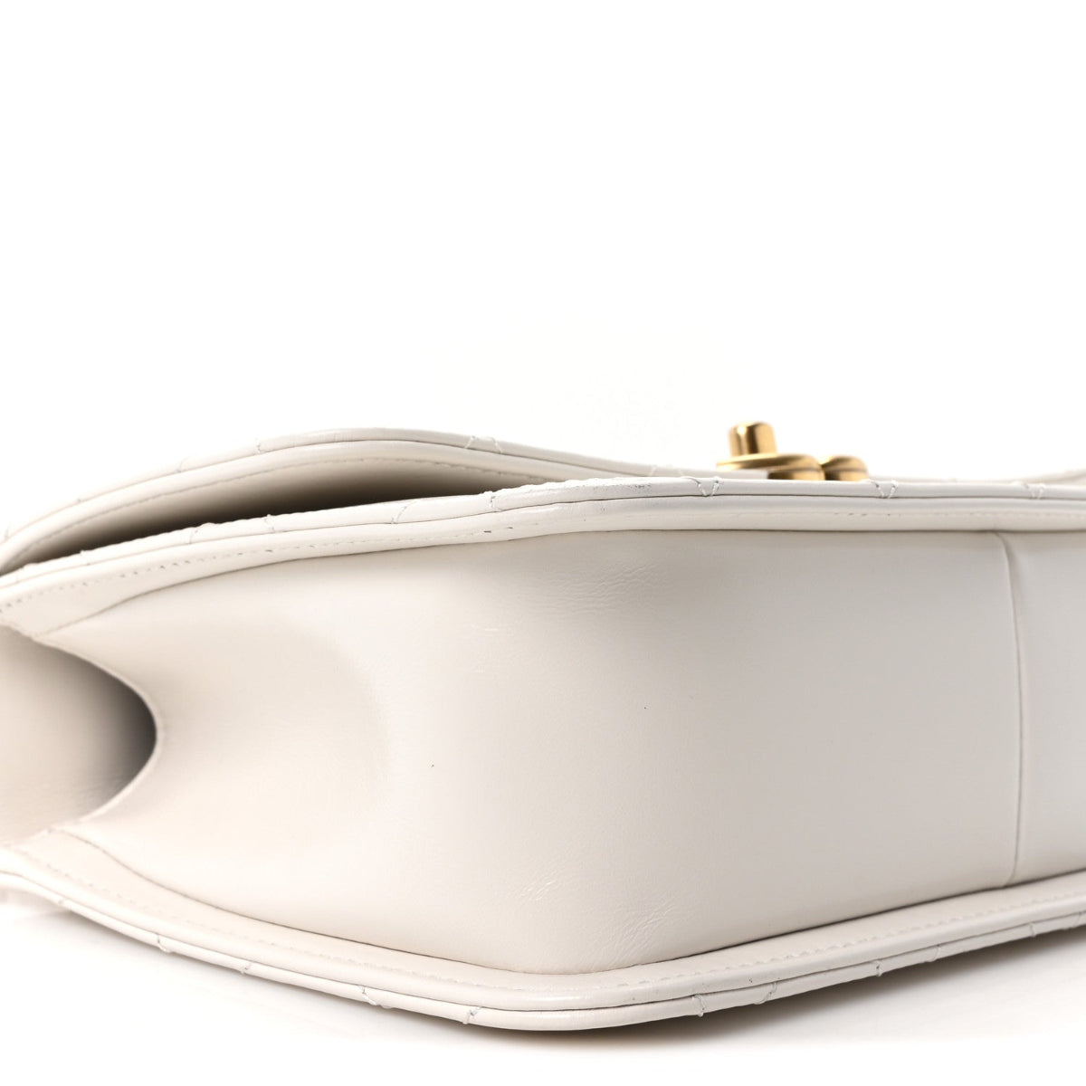 Calfskin Quilted Perfect Fit Flap White